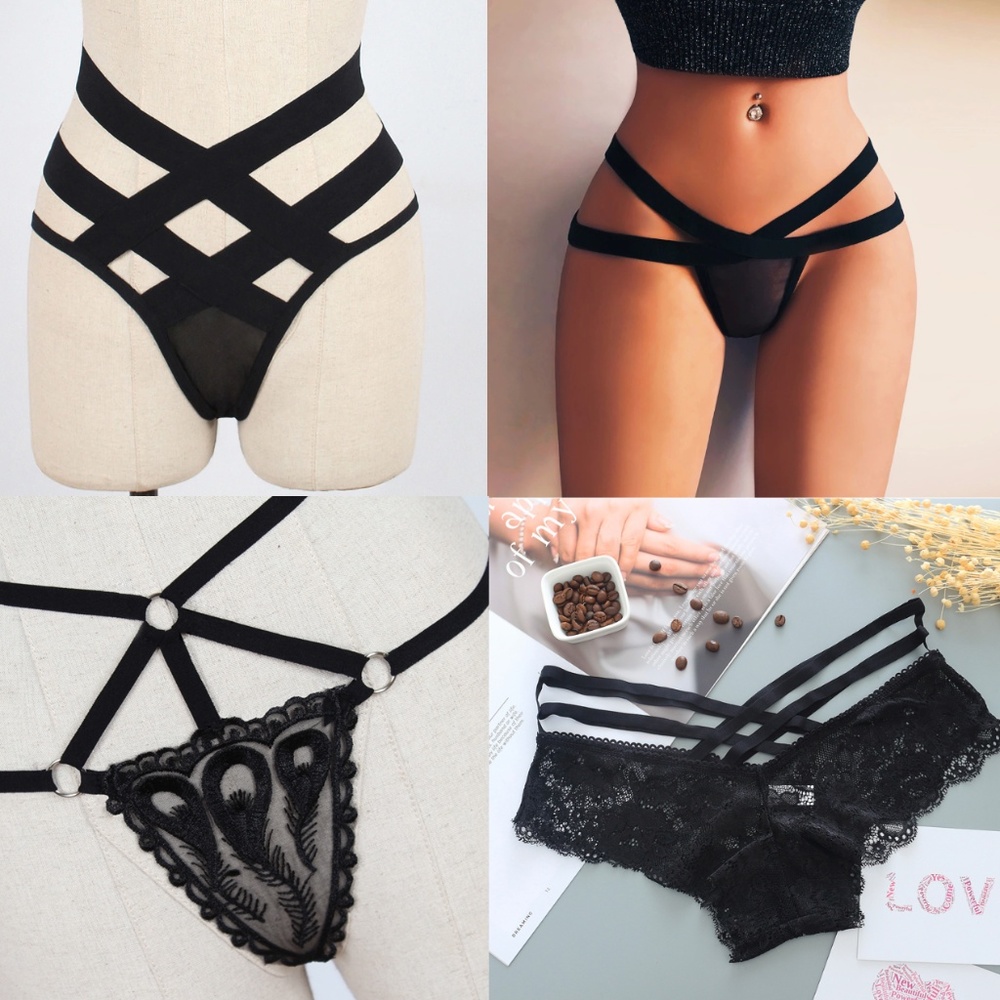 4 Pairs Strappy Underwear